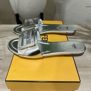 Fendi Napa logo sandal